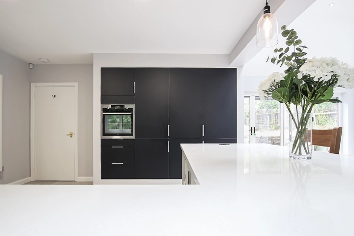 Modern kitchen with in built appliances