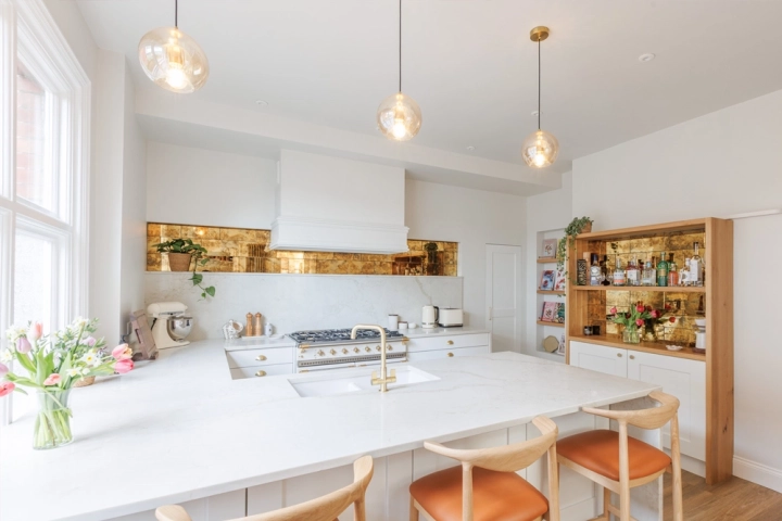 Elegant Kitchen with Brass Details